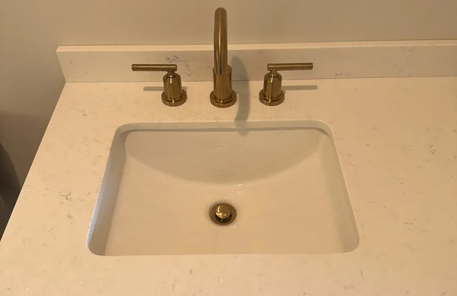 Undermount bathroom sink and faucet installation